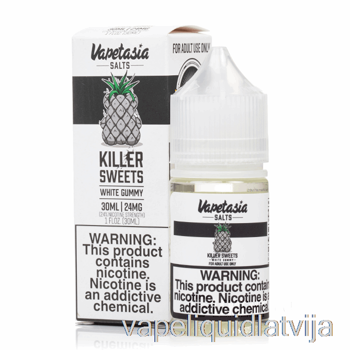 Balts Gumijas - Vapetāzijas Sāļi - 30ml 24mg Vape šķidrums